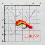 034OKM-Oranz kollase kõhu ja mustade triipudega, UV, konks nr.8
